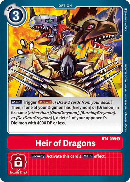 Heir of Dragons BT4-099 U (Great Legend) 