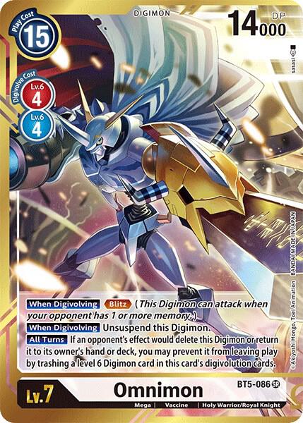 Omnimon Alternate Art sasasi BT5-086 SR (Battle of Omni)  - Foil