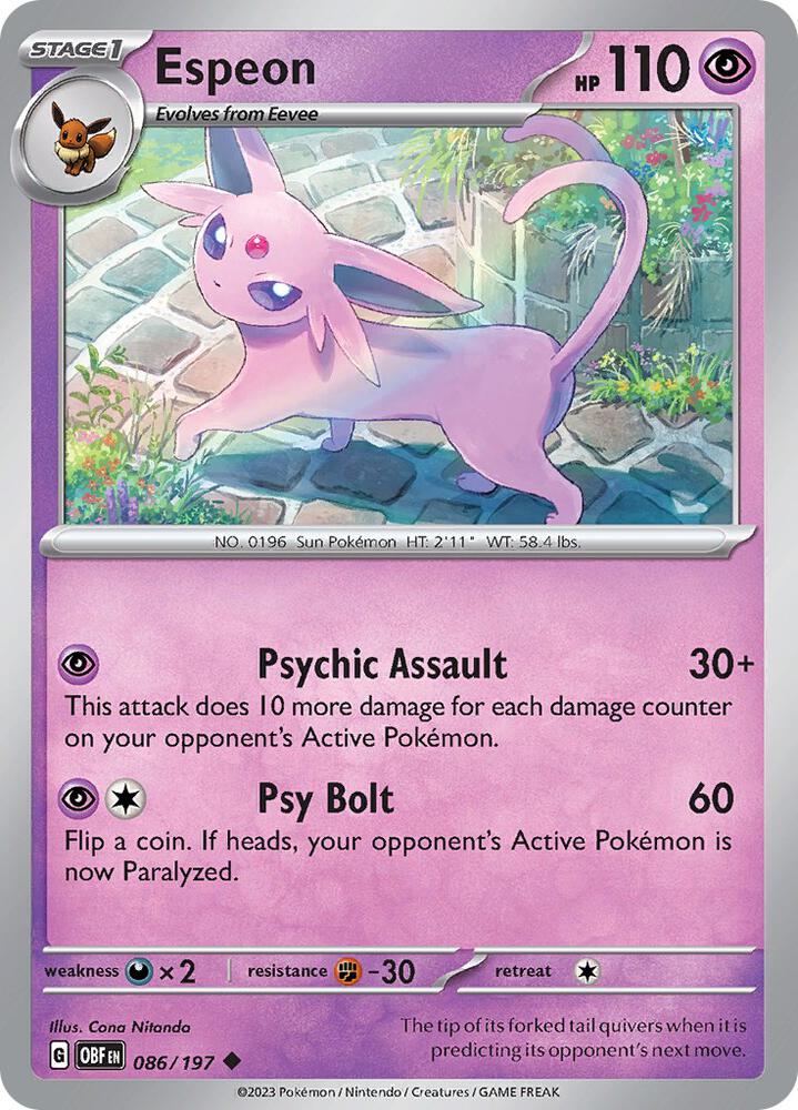 Espeon 086/197 (SV03: Obsidian Flames) 