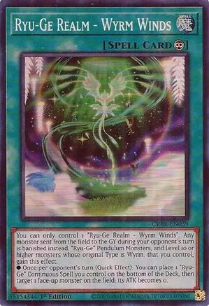 Ryu-Ge Realm - Wyrm Winds (SR) (CRBR-EN039) - Super Rare - Crossover Breakers