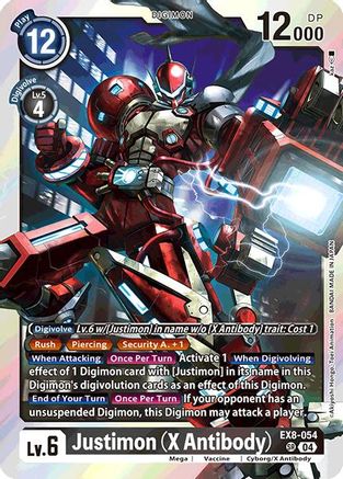 Justimon (X Antibody) (EX8-054) Foil Super Rare - Chain of Liberation