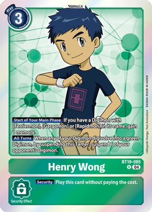 Henry Wong (BT19-085) Foil Rare - Release Special Booster 2.5