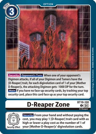 D-Reaper Zone (BT19-100)  Common - Release Special Booster 2.5
