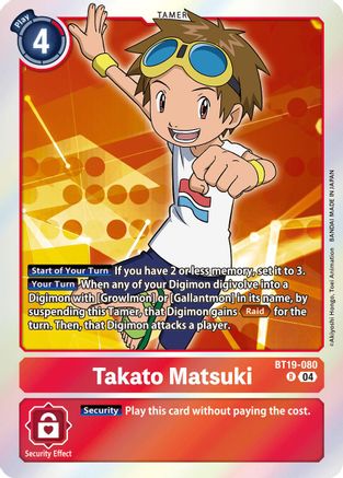 Takato Matsuki (BT19-080) Foil Rare - Release Special Booster 2.5