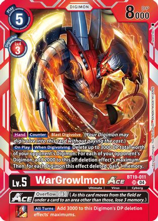WarGrowlmon ACE (BT19-011) Foil Super Rare - Release Special Booster 2.5