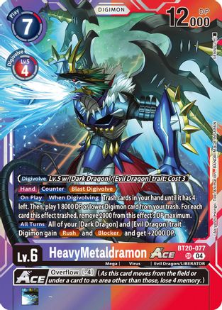 HeavyMetaldramon ACE (BT20-077) Foil Super Rare - Release Special Booster 2.5