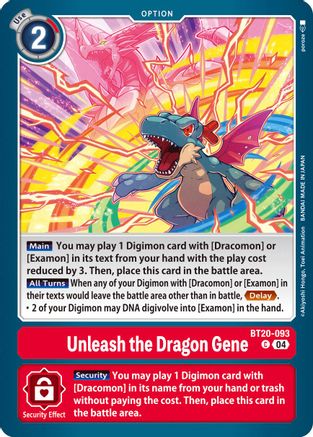 Unleash the Dragon Gene (BT20-093)  Common - Release Special Booster 2.5