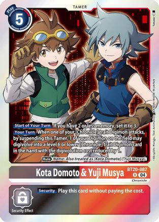 Kota Domoto & Yuji Musya (BT20-087) Foil Rare - Release Special Booster 2.5
