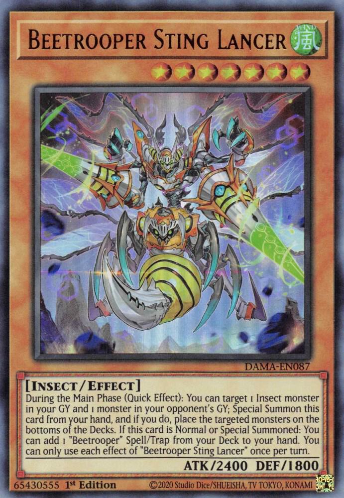 Beetrooper Sting Lancer DAMA-EN087 (Dawn of Majesty)  - 1st Edition