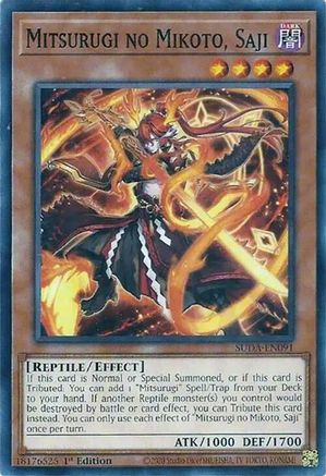 Mitsurugi no Mikoto, Saji (SUDA-EN091) - Common - 1st Edition - Supreme Darkness