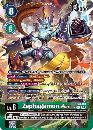 Zephagamon ACE (Alternate Art) (BT20-101) Foil Secret Rare - Release Special Booster 2.5