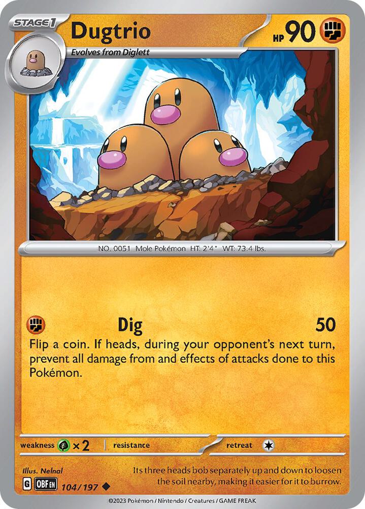 Dugtrio 104/197 (SV03: Obsidian Flames) 