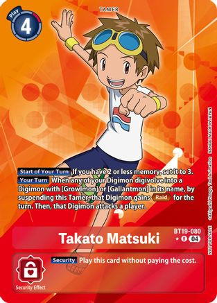 Takato Matsuki (Release Special Booster 2.5: Box Promotion Pack) (BT19-080) Foil Rare - Release Special Booster 2.5