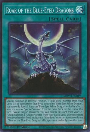 Roar of the Blue-Eyed Dragons (SDWD-EN019) - Super Rare - Structure Deck: Blue-Eyes White Destiny