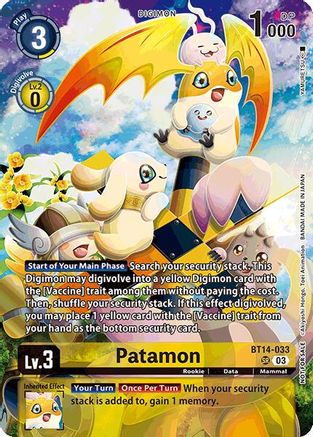 Patamon (Limited Card Pack) (BT14-033) Foil Super Rare - World Convergence