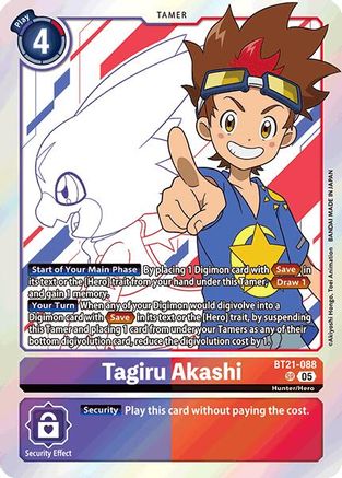 Tagiru Akashi (BT21-088) Foil Super Rare - World Convergence