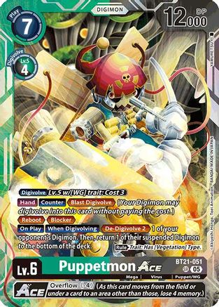 Puppetmon ACE (BT21-051) Foil Super Rare - World Convergence