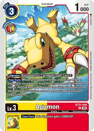 Agumon - BT21-040 (BT21-040)  Uncommon - World Convergence