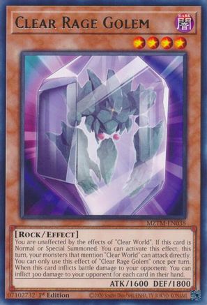 Clear Rage Golem (MZTM-EN038) - Rare - 1st Edition - Maze of the Master