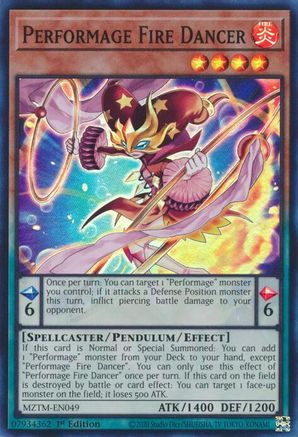Performage Fire Dancer (MZTM-EN049) - Super Rare - Maze of the Master
