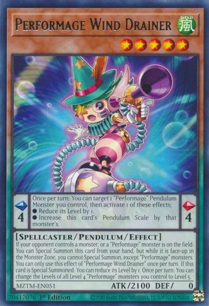 Performage Wind Drainer (MZTM-EN051) - Rare - Maze of the Master