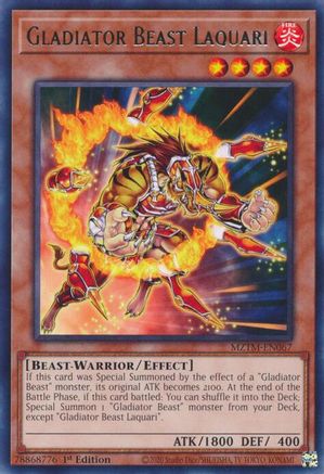 Gladiator Beast Laquari (MZTM-EN067) - Rare - Maze of the Master