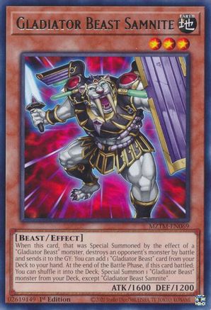 Gladiator Beast Samnite (MZTM-EN069) - Rare - 1st Edition - Maze of the Master