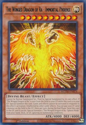 The Winged Dragon of Ra - Immortal Phoenix (MZTM-EN074) - Rare - 1st Edition - Maze of the Master