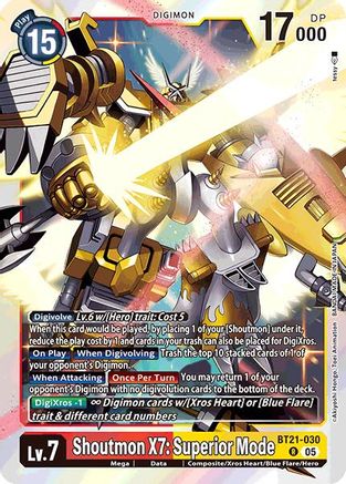 Shoutmon X7: Superior Mode (BT21-030) Foil Rare - World Convergence