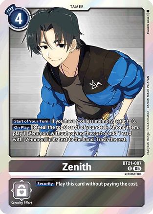 Zenith (BT21-087) Foil Rare - World Convergence