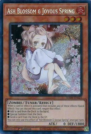 Ash Blossom & Joyous Spring (Alternate Art) (Secret Rare) (RA04-EN025) - Secret Rare - Quarter Century Stampede