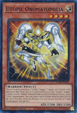 Utopic Onomatopoeia (RA04-EN028) - Super Rare - Quarter Century Stampede