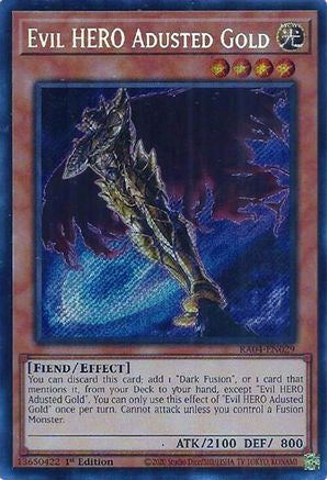 Evil HERO Adusted Gold (Secret Rare) (RA04-EN029) - Secret Rare - Quarter Century Stampede