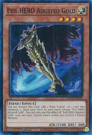 Evil HERO Adusted Gold (RA04-EN029) - Super Rare - Quarter Century Stampede