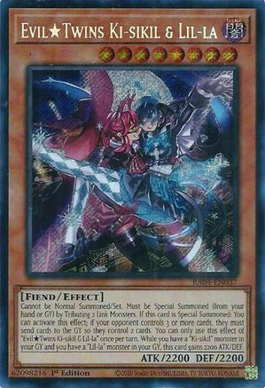 Evil Twins Ki-sikil & Lil-la (Secret Rare) (RA04-EN037) - Secret Rare - Quarter Century Stampede