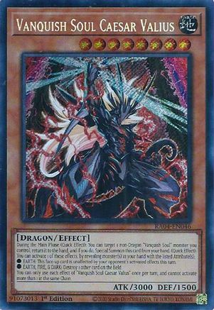 Vanquish Soul Caesar Valius (Secret Rare) (RA04-EN046) - Secret Rare - Quarter Century Stampede