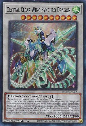 Crystal Clear Wing Synchro Dragon (RA04-EN059) - Super Rare - Quarter Century Stampede