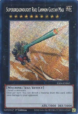 Superdreadnought Rail Cannon Gustav Max (Secret Rare) (RA04-EN063) - Secret Rare - Quarter Century Stampede