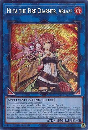 Hiita the Fire Charmer, Ablaze (Secret Rare) (RA04-EN074) - Secret Rare - Quarter Century Stampede