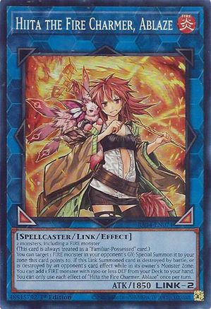 Hiita the Fire Charmer, Ablaze (RA04-EN074) - Super Rare - Quarter Century Stampede