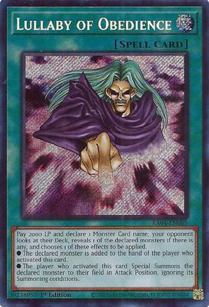 Lullaby of Obedience (Secret Rare) (RA04-EN085) - Secret Rare - Quarter Century Stampede