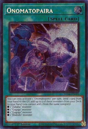 Onomatopaira (Secret Rare) (RA04-EN089) - Secret Rare - Quarter Century Stampede