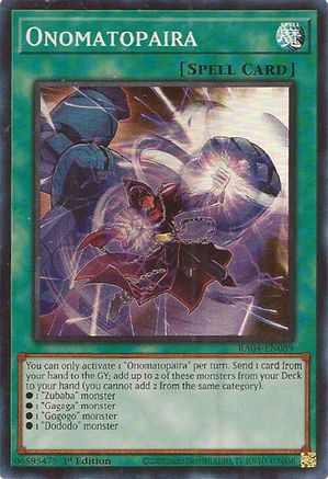 Onomatopaira (RA04-EN089) - Super Rare - Quarter Century Stampede