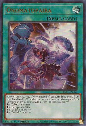 Onomatopaira (UR) (RA04-EN089) - Ultra Rare - Quarter Century Stampede