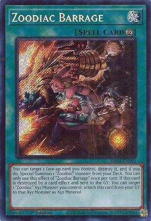 Zoodiac Barrage (Secret Rare) (RA04-EN091) - Secret Rare - Quarter Century Stampede