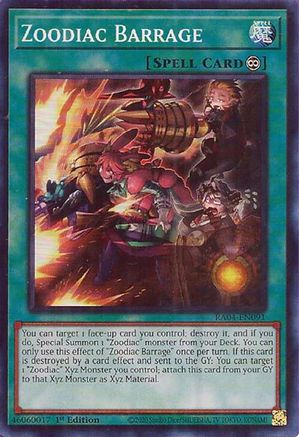 Zoodiac Barrage (RA04-EN091) - Super Rare - Quarter Century Stampede