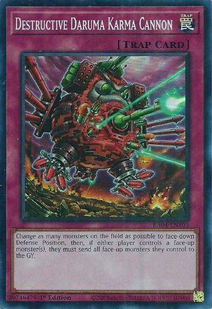 Destructive Daruma Karma Cannon (RA04-EN103) - Super Rare - Quarter Century Stampede