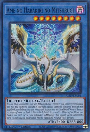 Ame no Habakiri no Mitsurugi (ALIN-EN092) - Super Rare - Alliance Insight