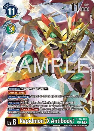 Rapidmon (X Antibody) (BT16-101) Foil Secret Rare - Limited Card Pack -Billion Bullet-