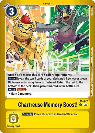Chartreuse Memory Boost! (LM-047) Foil Promo - Limited Card Pack -Billion Bullet-